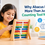 Child using a colorful abacus to develop counting, focus, problem-solving, and mental math skills.